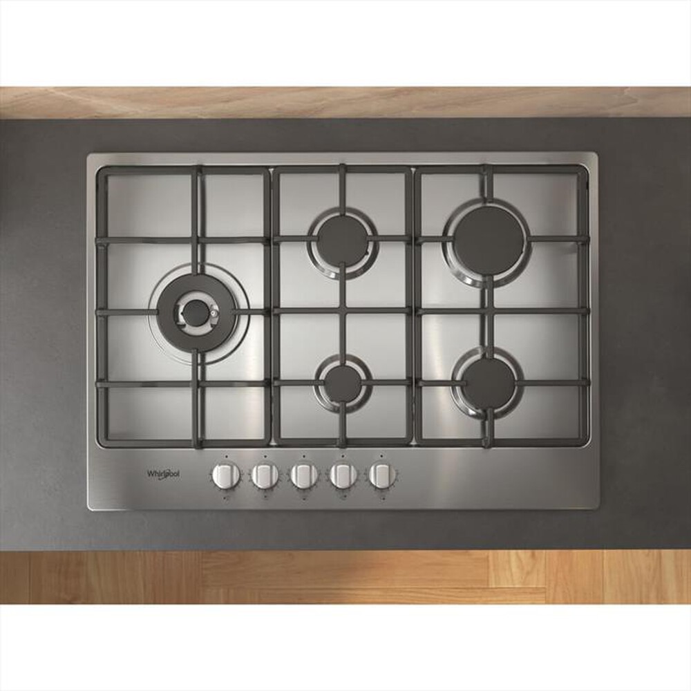 Immagine del prodotto WHIRLPOOL - Piano cottura a gas ELEMENTS TGML 761 IX/R 73 cm-Acciaio inossidabile
