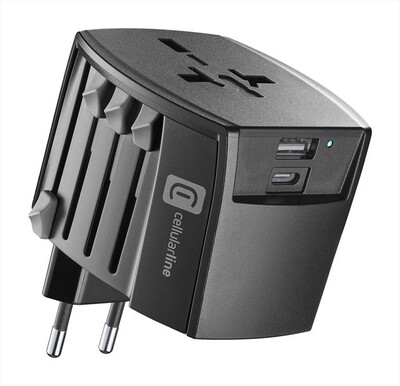 CELLULARLINE - WORLD TRAVEL CHARGER-Black