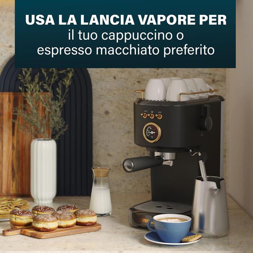 "PRINCESS - MACCHINA CAFFE' ESPRESSO 3 IN 1-Nero / Acciaio-Plastica"