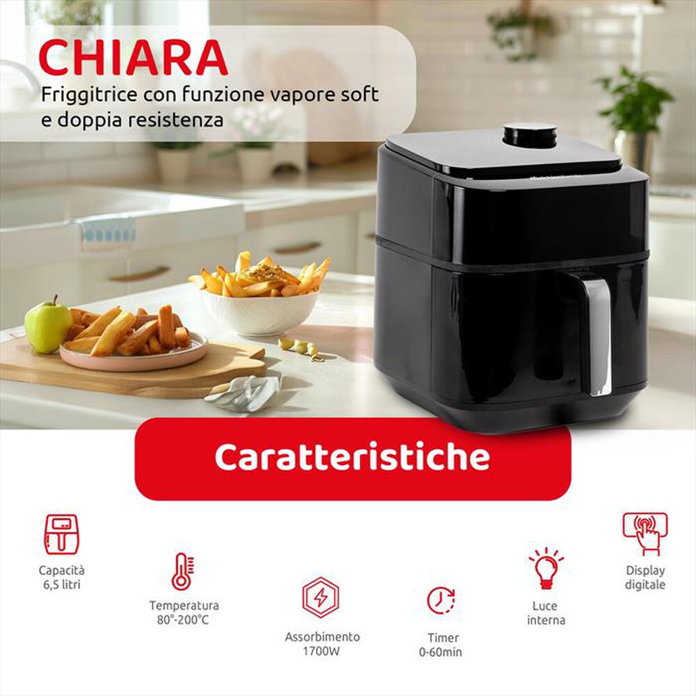 "MELCHIONI FAMILY - Friggitrice ad aria CHIARA-nero"