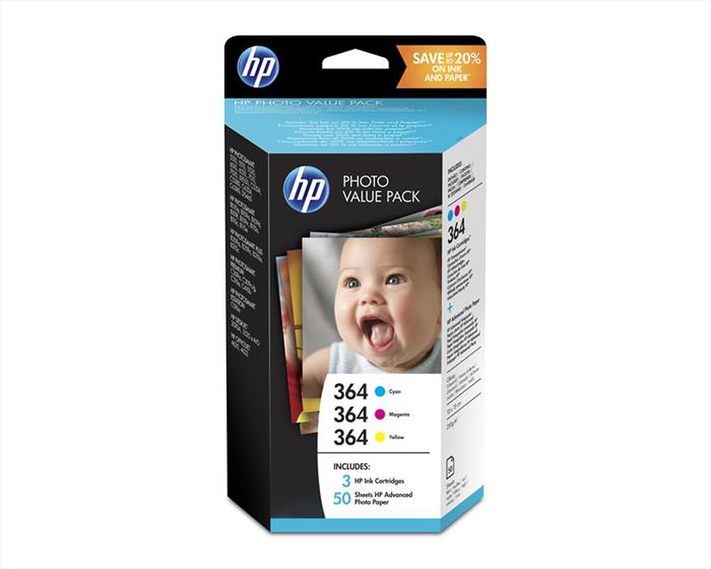 Immagine del prodotto HP - Photo Value Pack 364 Series 50 sheets 10x15 cm-Ciano, Magenta, Giallo