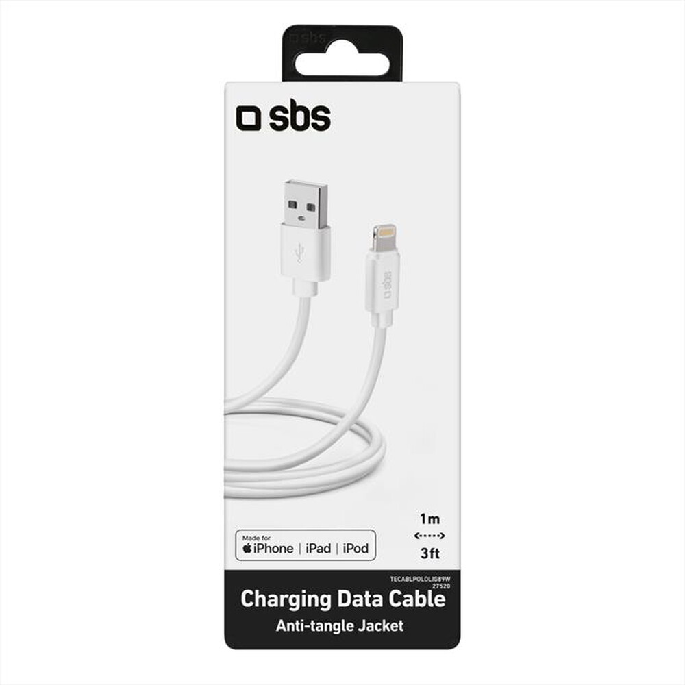 "SBS - TECABLPOLOLIG89W Cavo lightning-Bianco"