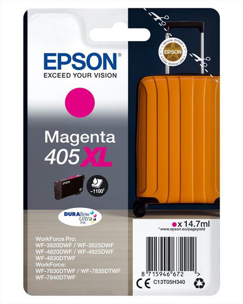 "EPSON - EPSON INCHIOSTRO  SERIE VALIGIA 405XL MAGENTA-Magenta XL"