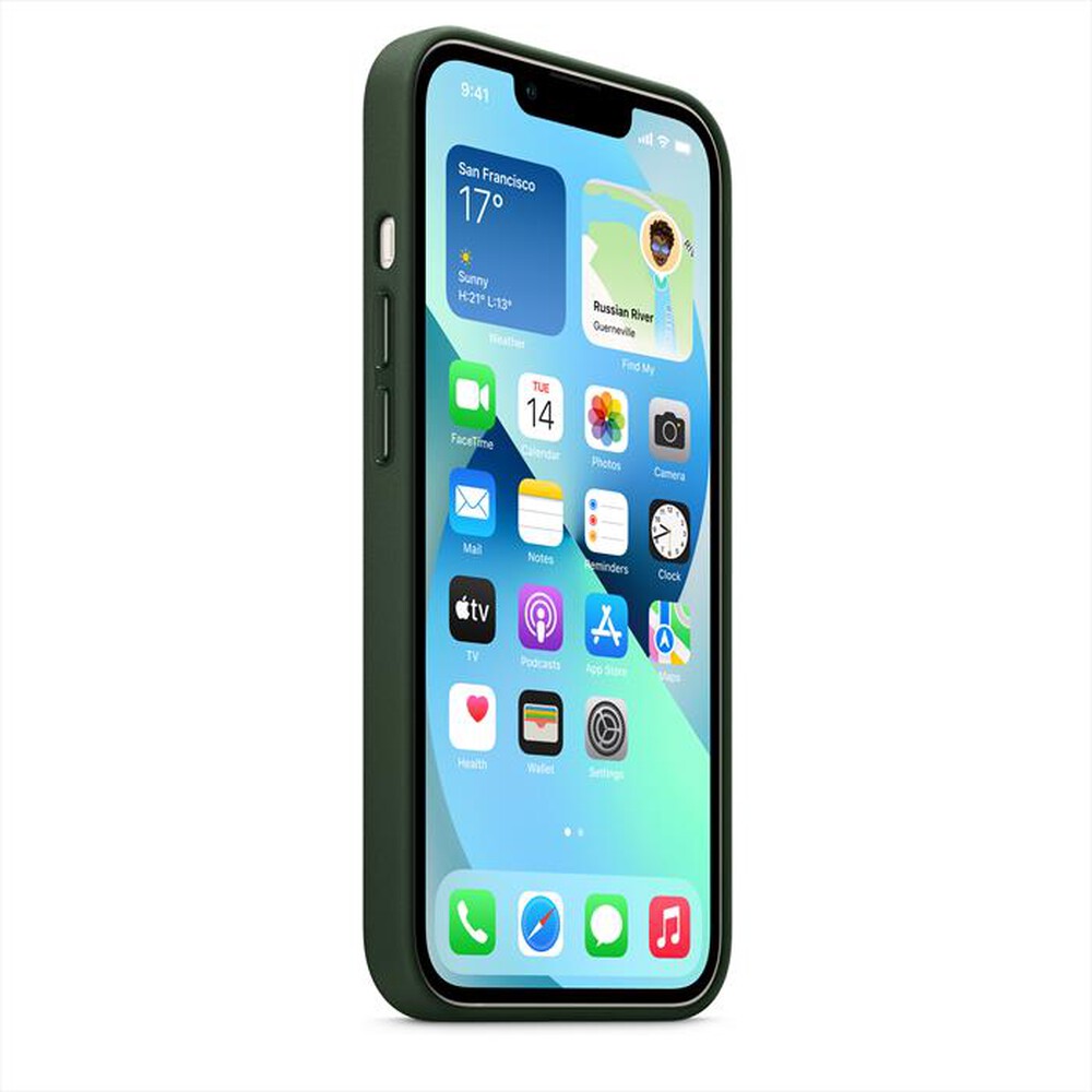 "APPLE - Custodia MagSafe in pelle per iPhone 13-Verde sequoia"
