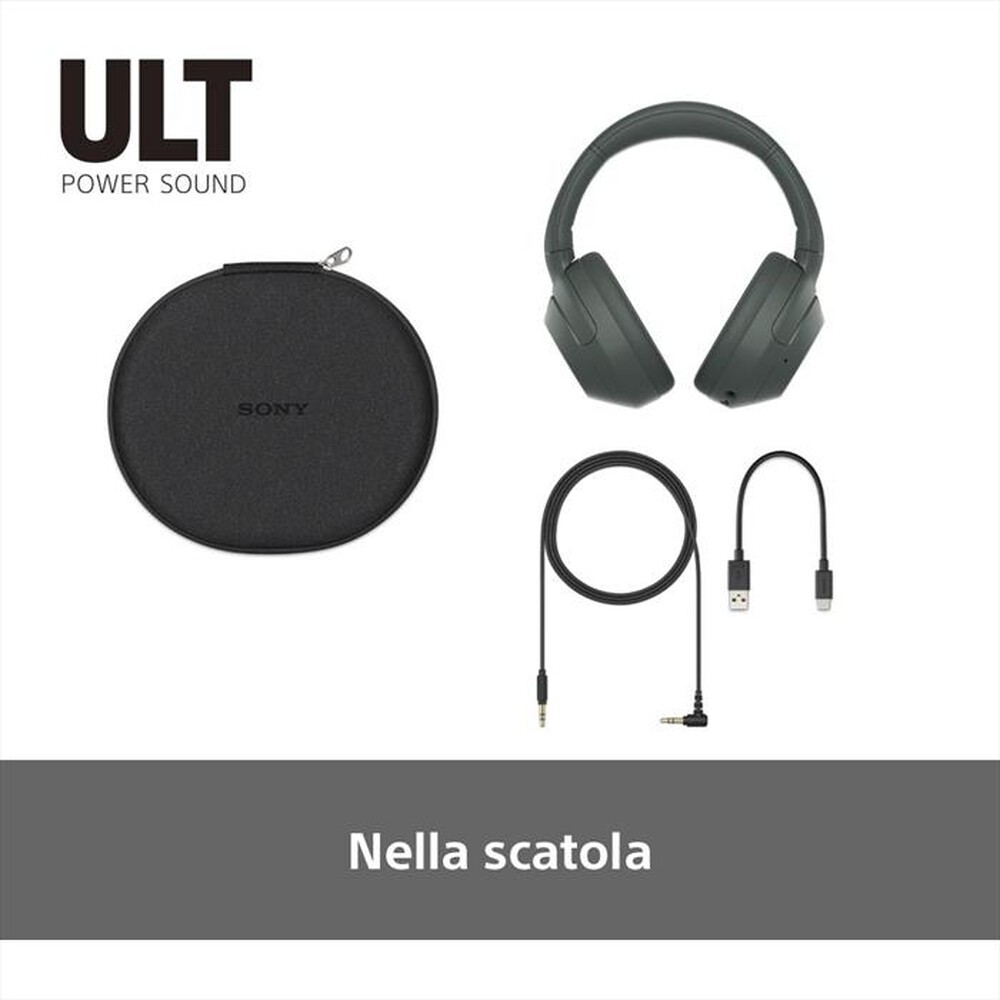 "SONY - Cuffie a padiglione chiuso WHULT900NH.CE7-Grigio Foresta"