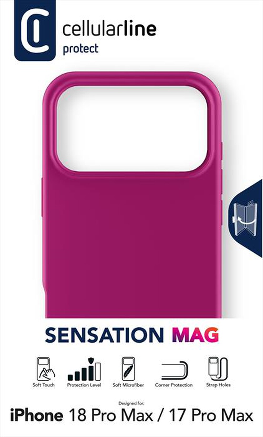 Immagine del prodotto CELLULARLINE - Cover SENSATION MAG per iPhone 18 Pro Max-Rosa