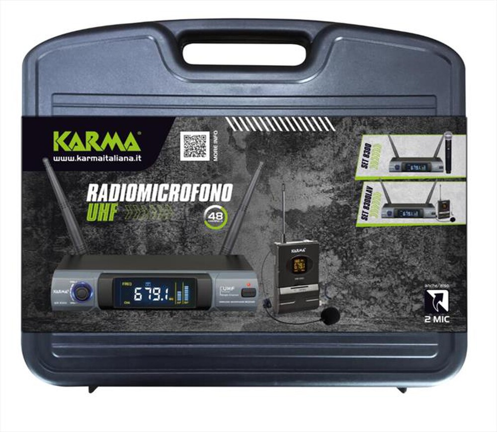 "KARMA - Radiomicrofono UHF con archetto SET 8300LAV-Nero"