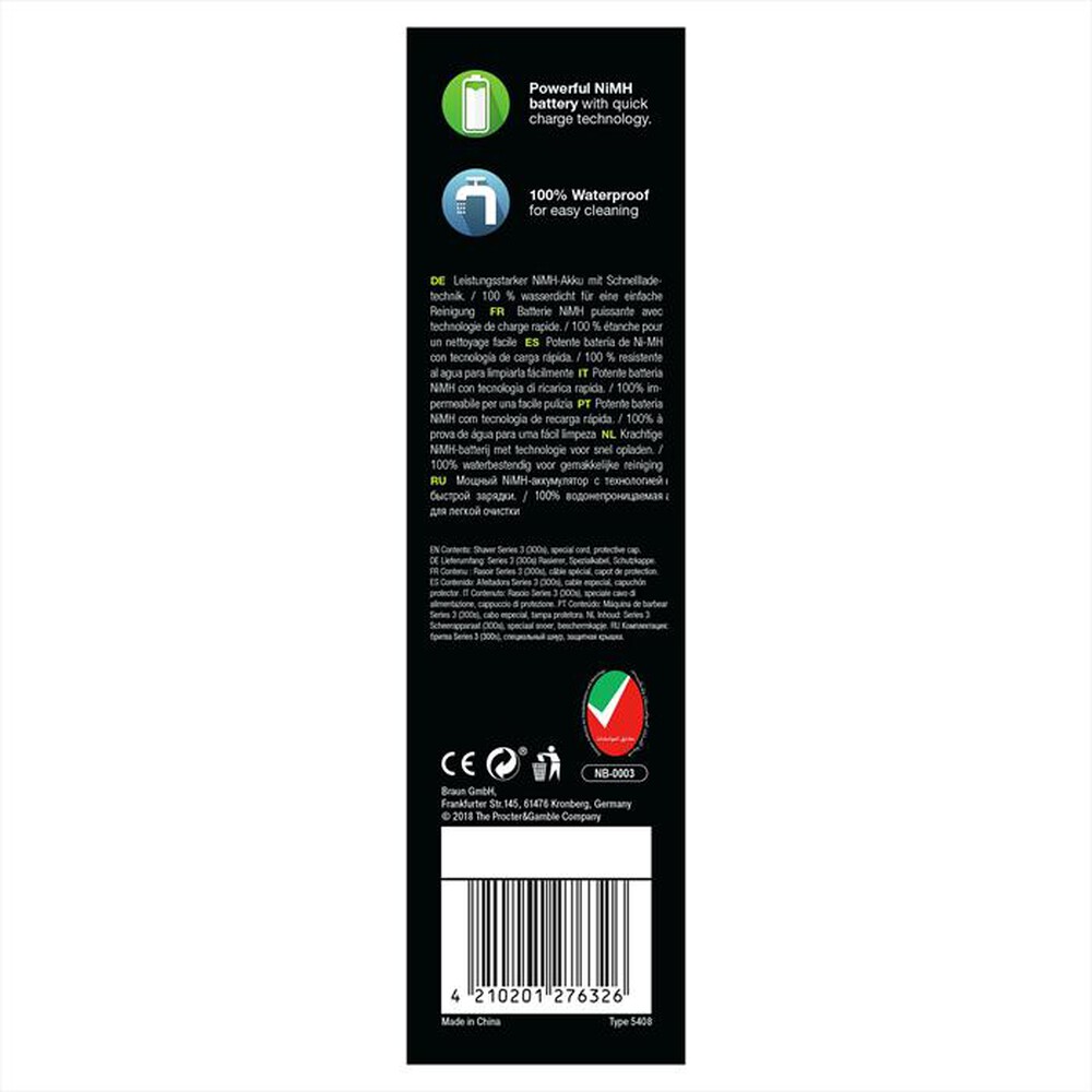 Immagine del prodotto BRAUN - SERIES 3 300BT-NERO/VERDE