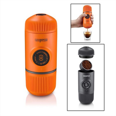 WACACO - Macchina per caff&egrave; espresso NANOPRESSO+BAG-ARANCIO