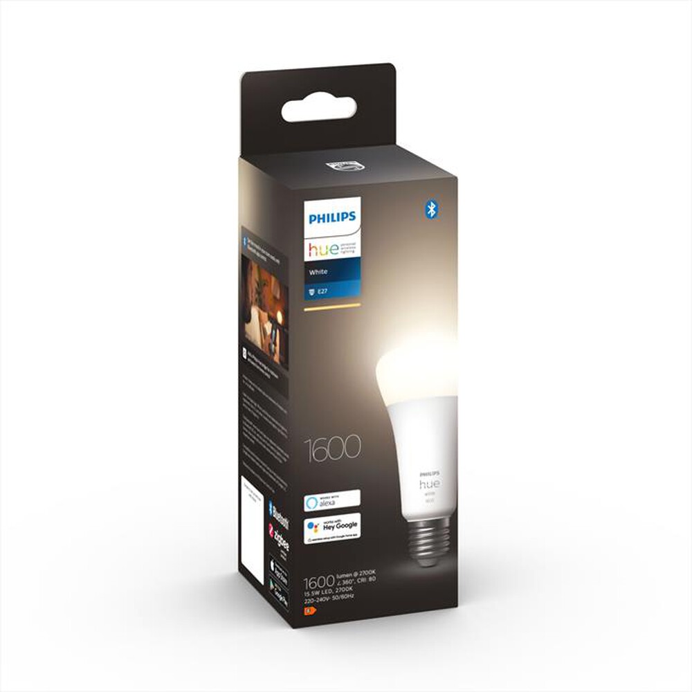 "PHILIPS - HUE WHITE LAMPADINA E27 15.5W-Luce Bianca Dimmerabile"
