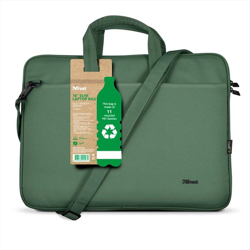 "TRUST - BOLOGNA LAPTOP BAG 16? ECO GREEN-Green"