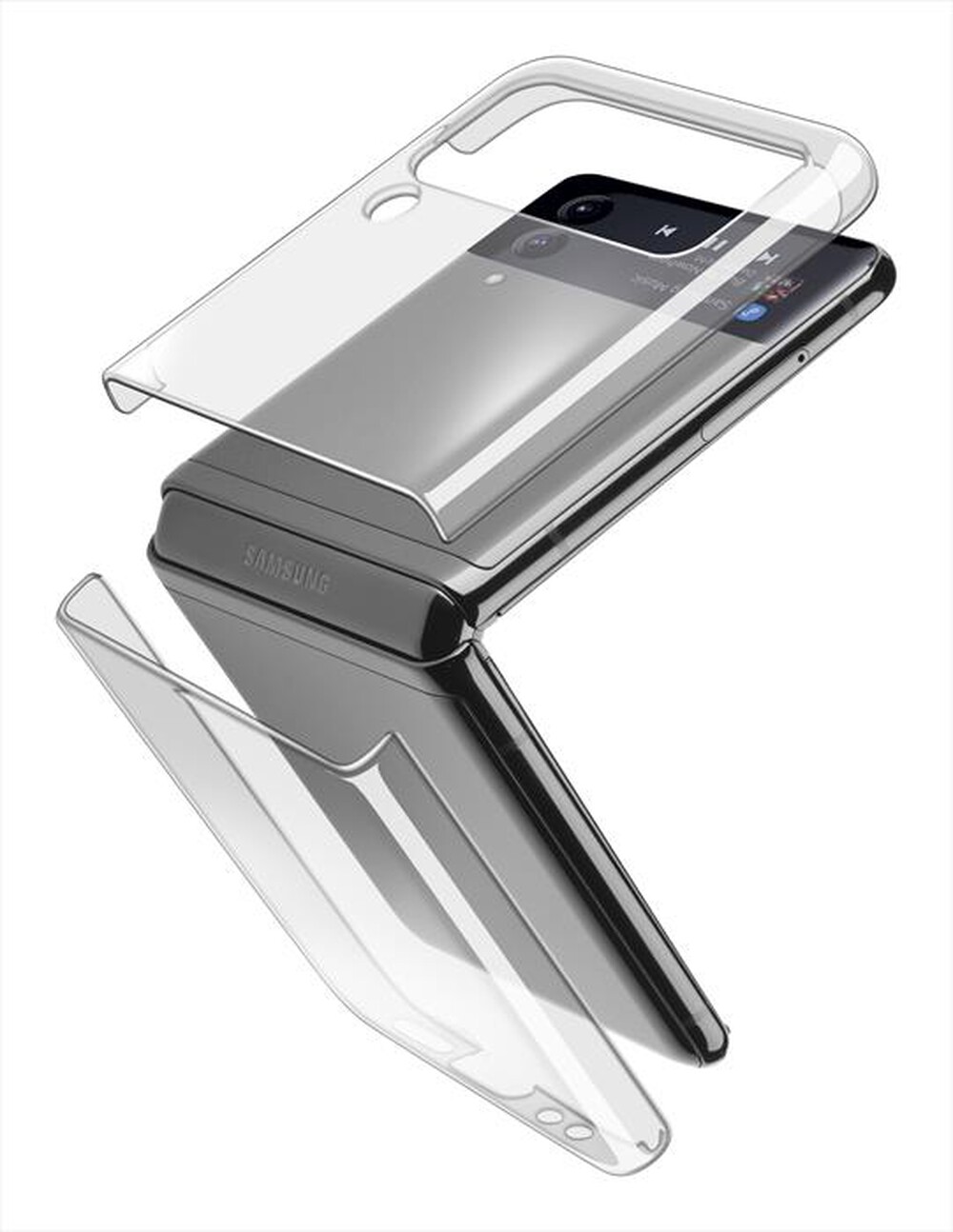 "CELLULARLINE - Custodia CLEARCSGALZFLIP4T per Galaxy Z Flip4-Trasparente"