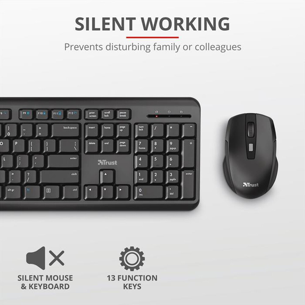 Immagine del prodotto TRUST - ODY WIRELESS KEYBOARD & MOUSE IT-Black