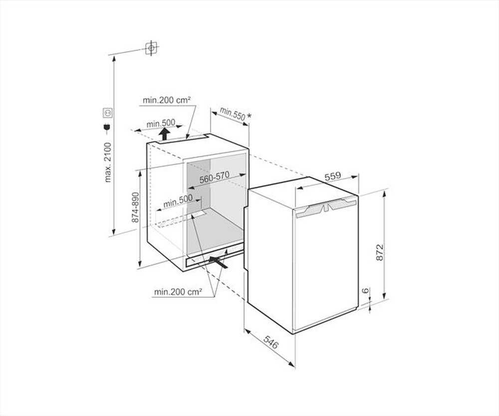 "LIEBHERR - Frigorifero incasso IRF 3900-20 001 Classe F-Bianco"