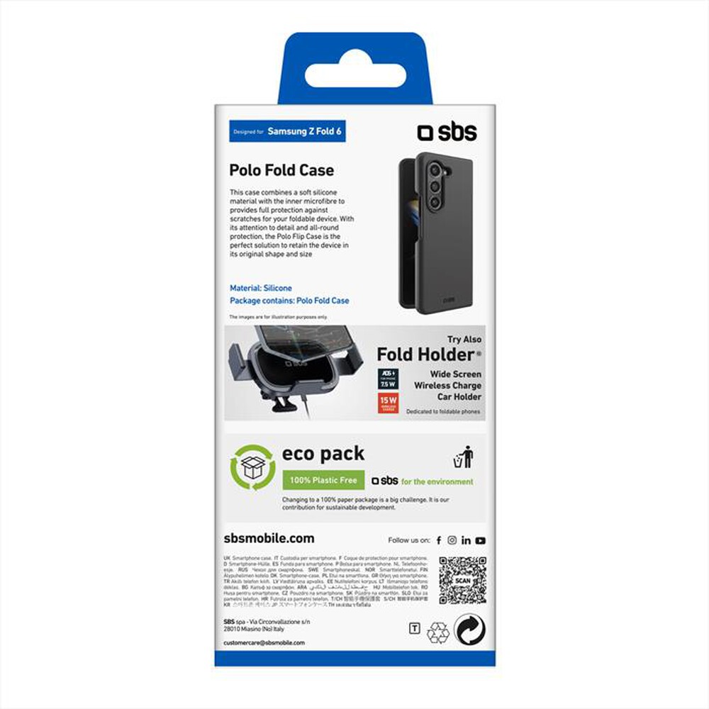 "SBS - Polo case Samsung Z Fold 6 TESILCOVSAZFOLD6K-Nero"