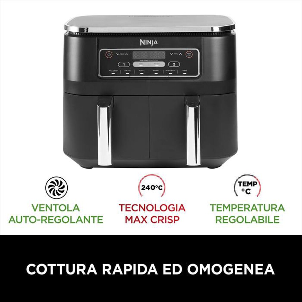 "NINJA - Friggitrice ad aria DUAL ZONE 7,6L AF300EU-nero"