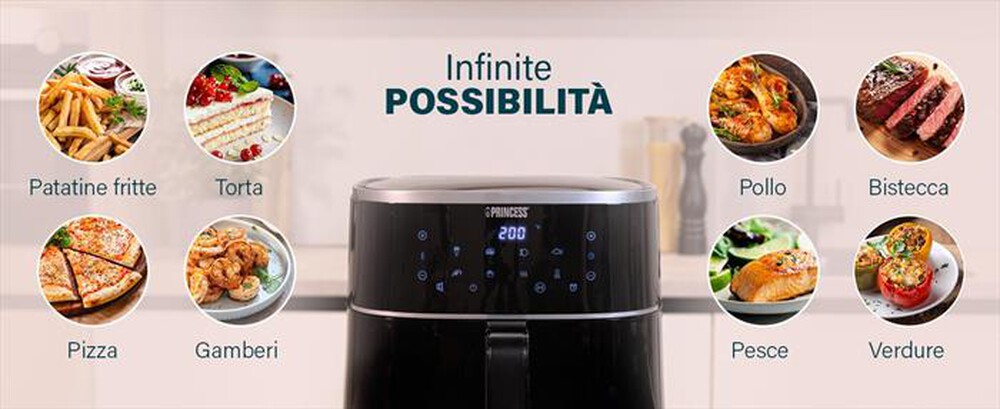 Immagine del prodotto PRINCESS - Friggitrice ad aria AEROFRYER DIGITALE 6 LITRI-NERO / PLASTICA