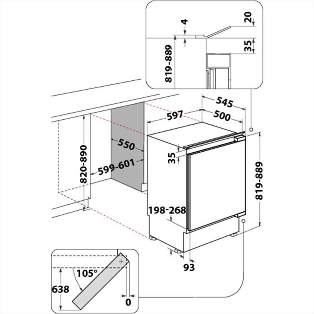 "HOTPOINT ARISTON - Frigorifero incasso BTSZ 1632/HA 1 Classe F"