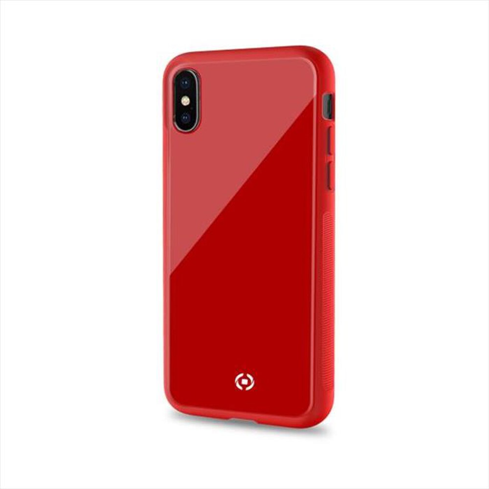 "CELLY - COVER PER IPHONE X-Nero/Vetro temperato+TPU"