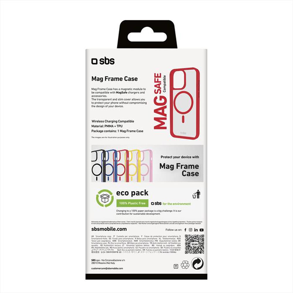 Immagine del prodotto SBS - Cover Mag Frame iPhone 16 Pro Max TEMAGCOLIP1667PR-Rosso