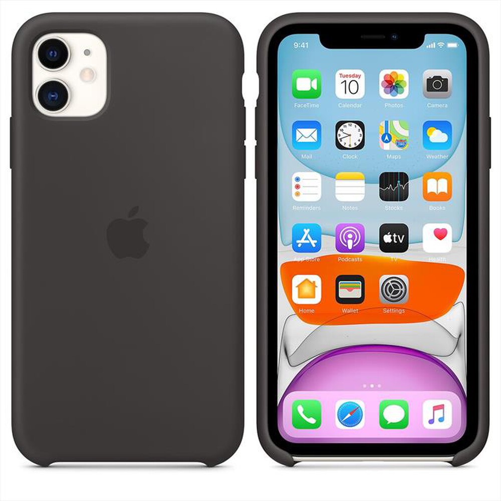 "APPLE - Custodia in silicone per iPhone 11-Nero"