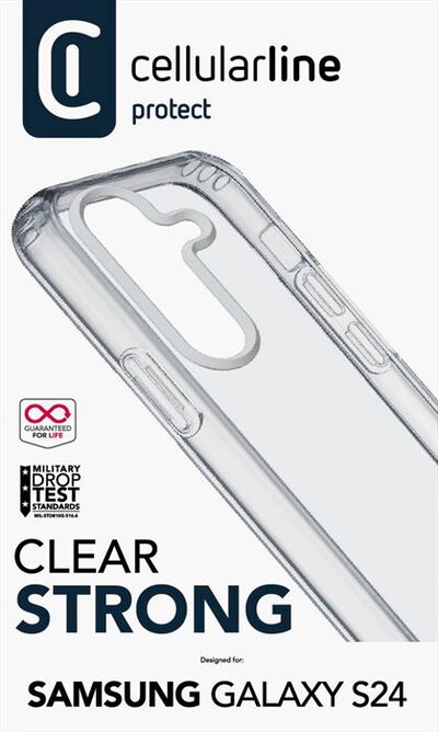 CELLULARLINE - Custodia back CLEARDUOGALS24T per Galaxy S24-Trasparente