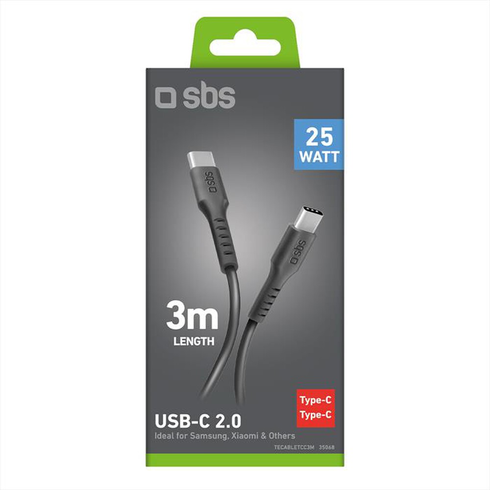 Immagine del prodotto SBS - Cavo Type C-C USB 2.0 TECABLETCC3M-Nero