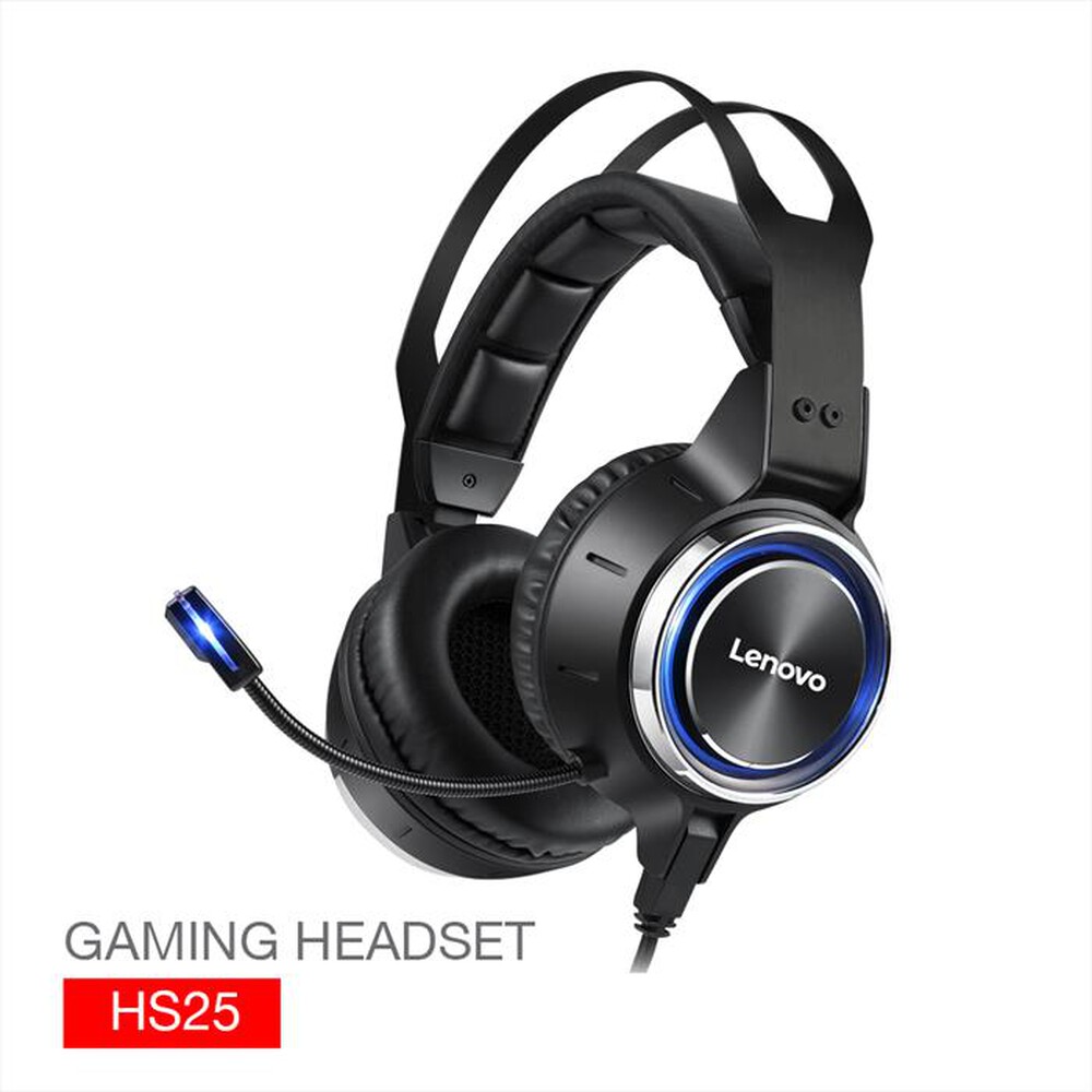 Immagine del prodotto LENOVO - HS25 CUFFIE GAMING MICROFONO CANC.RUMORE/SURROUND-NERO