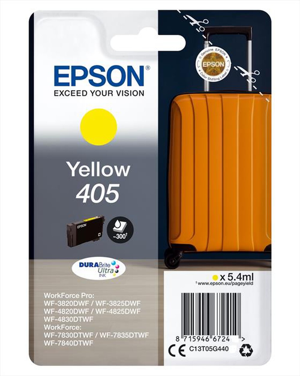 Immagine del prodotto EPSON - EPSON INCHIOSTRO  SERIE VALIGIA 405 STD GIALLO-Giallo std