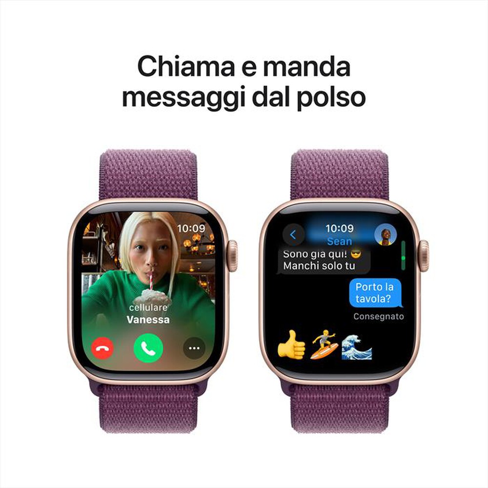 "APPLE - Watch Series 10 GPS 42mm Alluminio-Oro Rosa - Sport Loop Prugna"