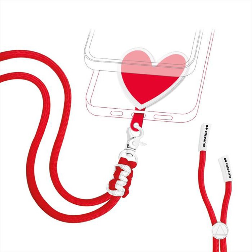"CASEME - Laccio universale per smartphone CMUNILACEHEART2-Rosso"
