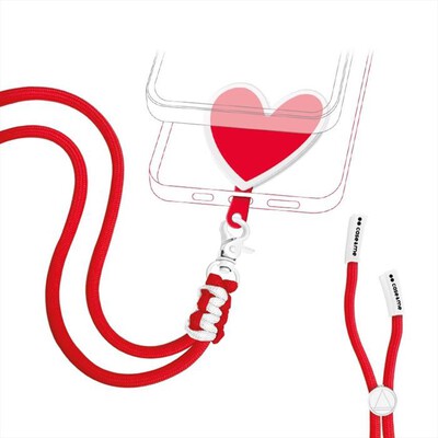 CASEME - Laccio universale per smartphone CMUNILACEHEART2-Rosso