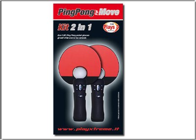 XTREME - 90323 - MOVE Ping Pong Kit 2 in1-nero e rosso