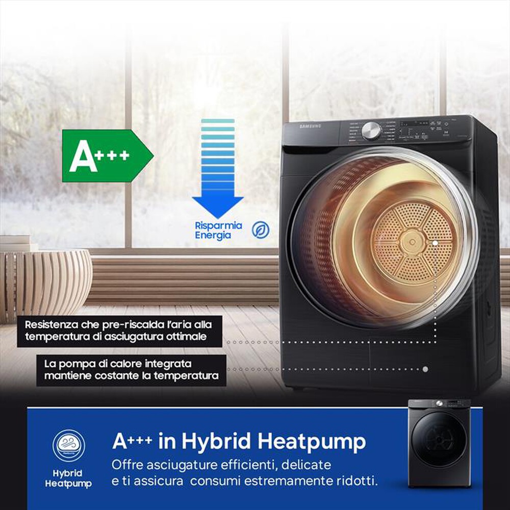 Immagine del prodotto SAMSUNG - Asciugatrice DV16T8520BV/ET 16Kg Classe C-Shiny Black