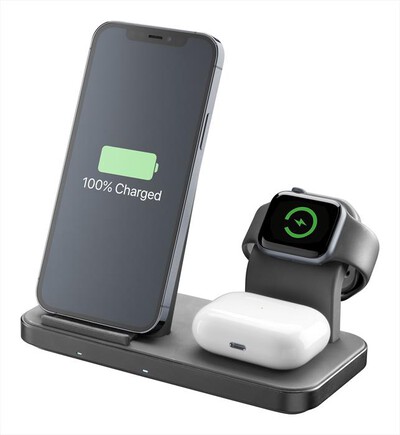 CELLULARLINE - Trio wireless charger WIRELESS3IN1IPHK-Nero