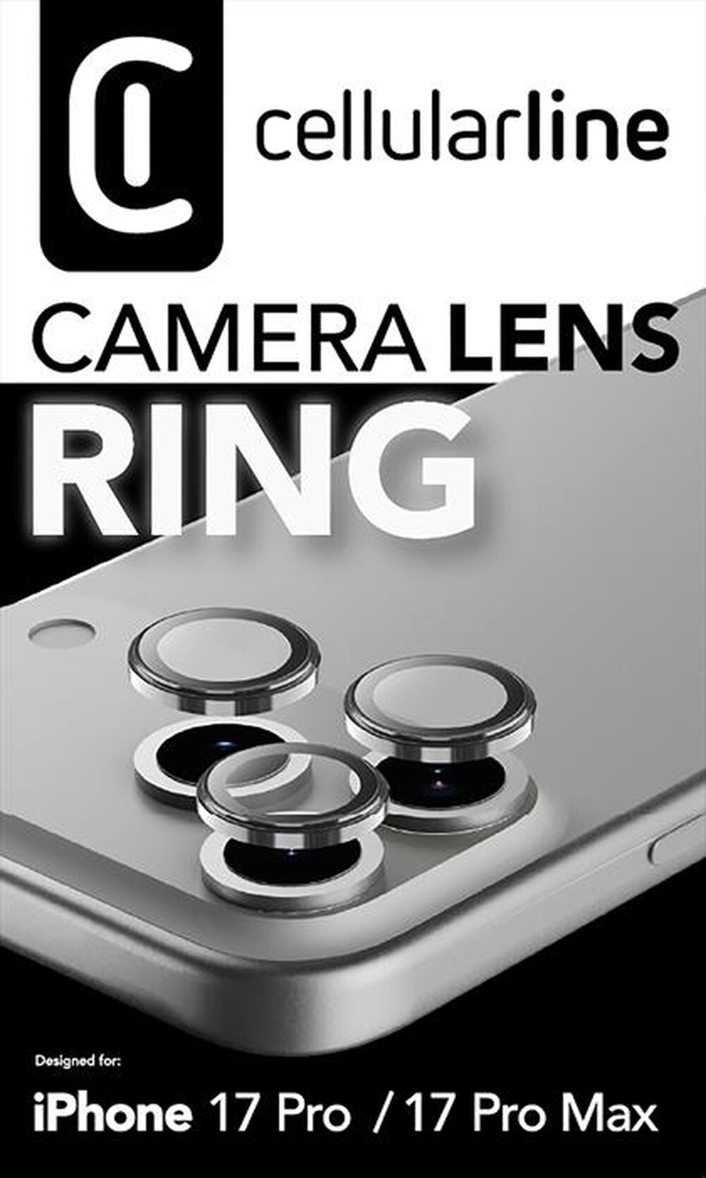 Immagine del prodotto CELLULARLINE - CAMERA LENS RING per IPHONE 17 PRO/ 17 PRO MAX-Trasparente