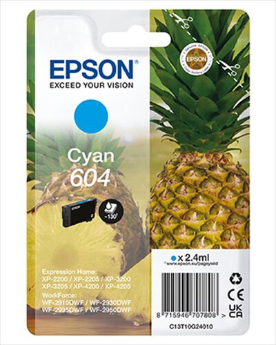 EPSON - Cartuccia INK SERIE ANANAS CIANO 604 STD-Ciano