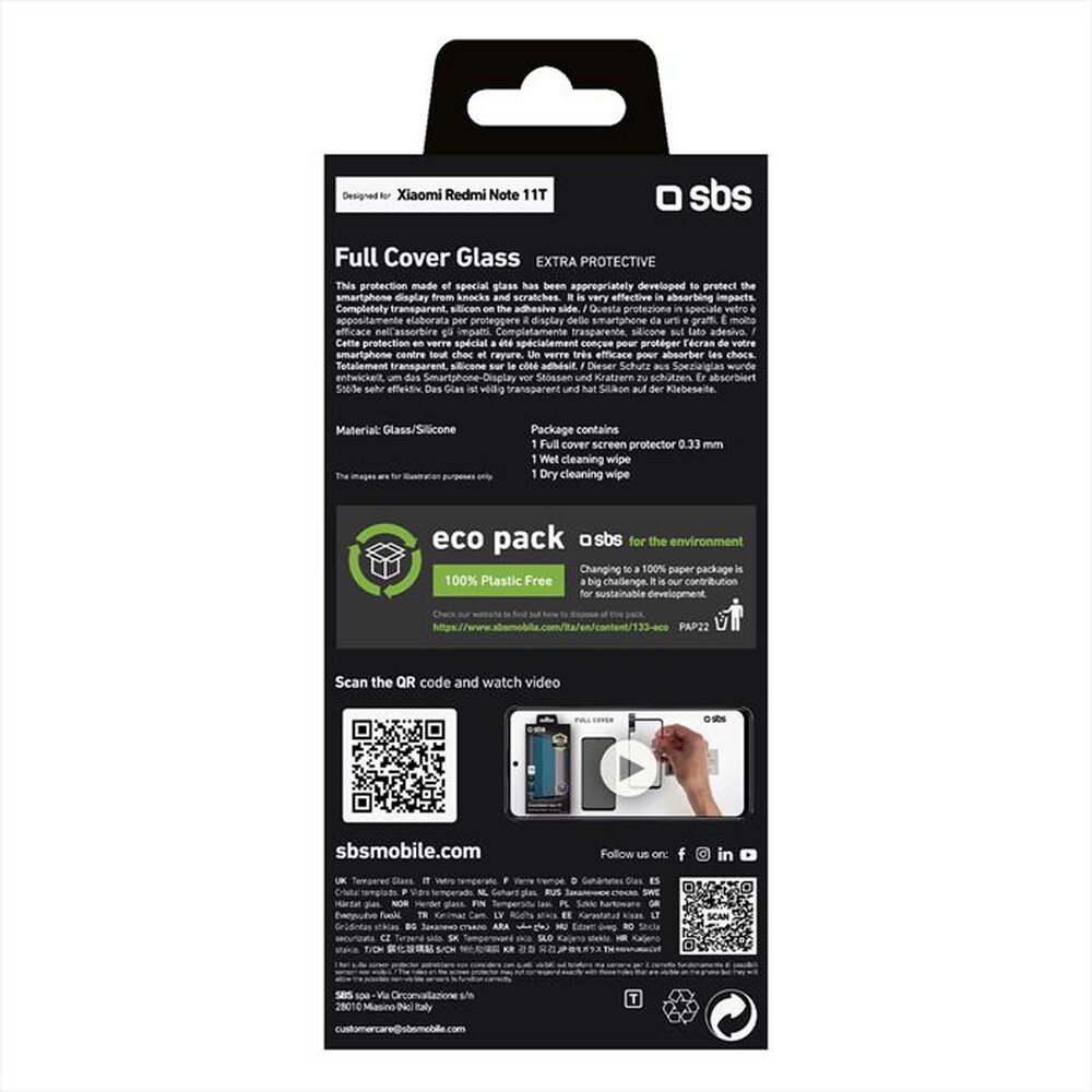 Immagine del prodotto SBS - Screen protector TESCRFCXIRNO11TK Redmi Note 11T-Nero