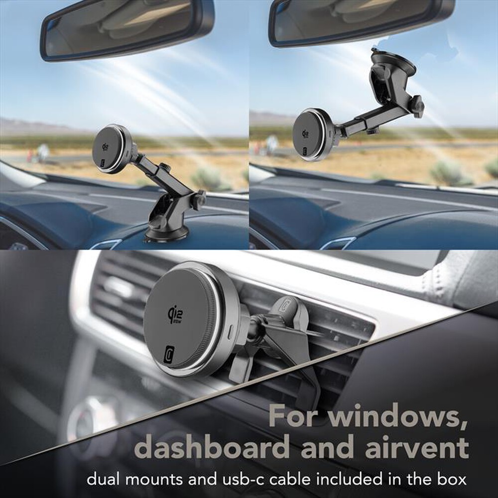 Immagine del prodotto CELLULARLINE - Supporto auto FREEZE MAG QI2 25W-Nero