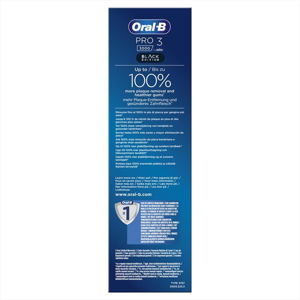 "ORAL-B - Spazzolino elettrico PRO3 3000-Nero"