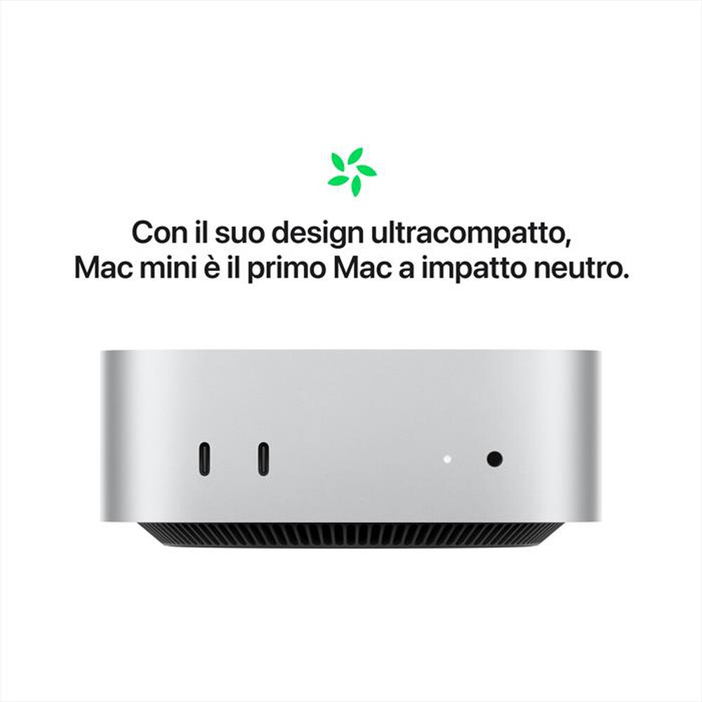 Immagine del prodotto APPLE - Mac Mini M4 Core 10 CPU 10 GPU 16GB 256GB SSD-Argento