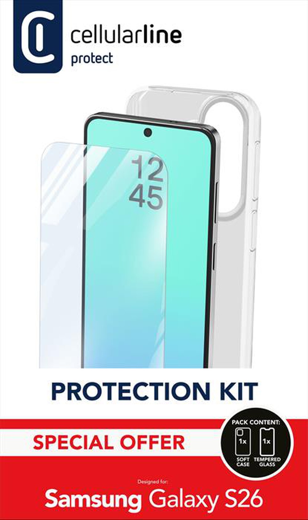 Immagine del prodotto CELLULARLINE - Kit di accessori per la protezione di GALAXY S26-Trasparente