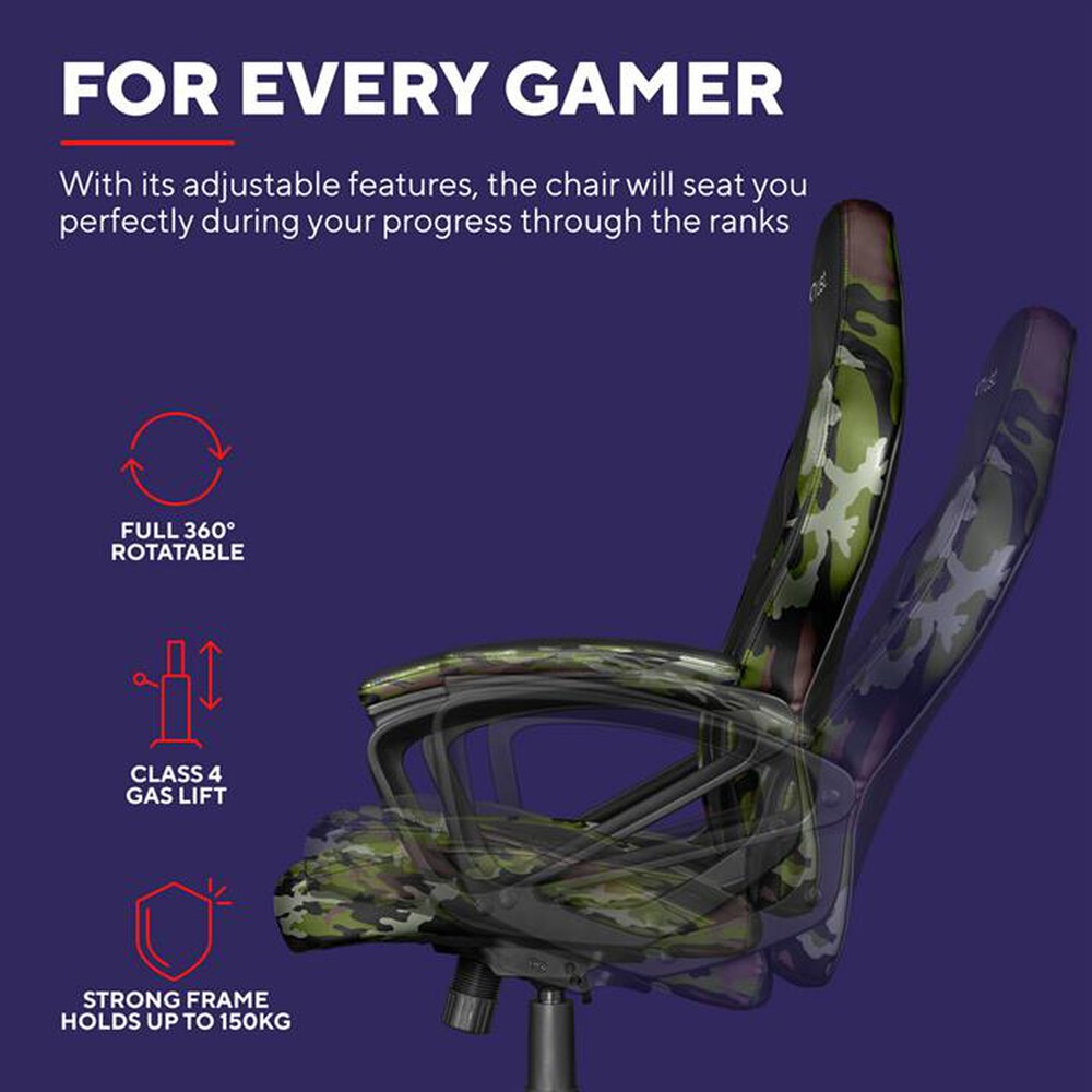 "TRUST - Sedia gaming GXT701C RYON-Camouflage"