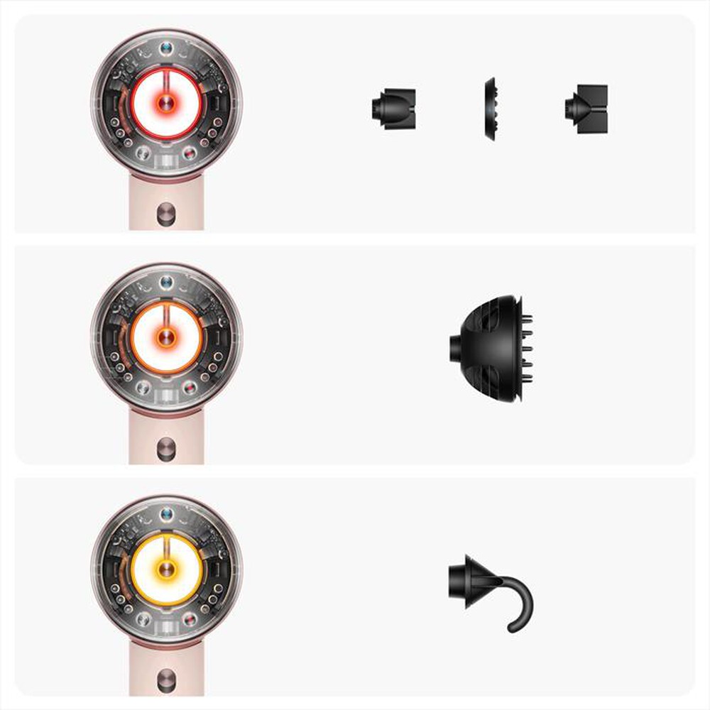 "DYSON - SUPERSONIC NURAL™CAPELLI LISCI E ONDULATI-Rosa Cipria/Oro Rosa"