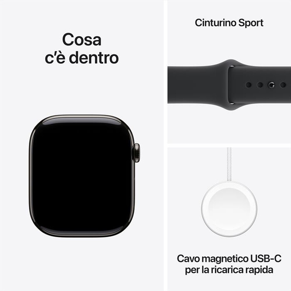 Immagine del prodotto APPLE - WATCH SERIES 11GPS + CELLULAR 42MM - M/L-Ardesia Sport Band Nero