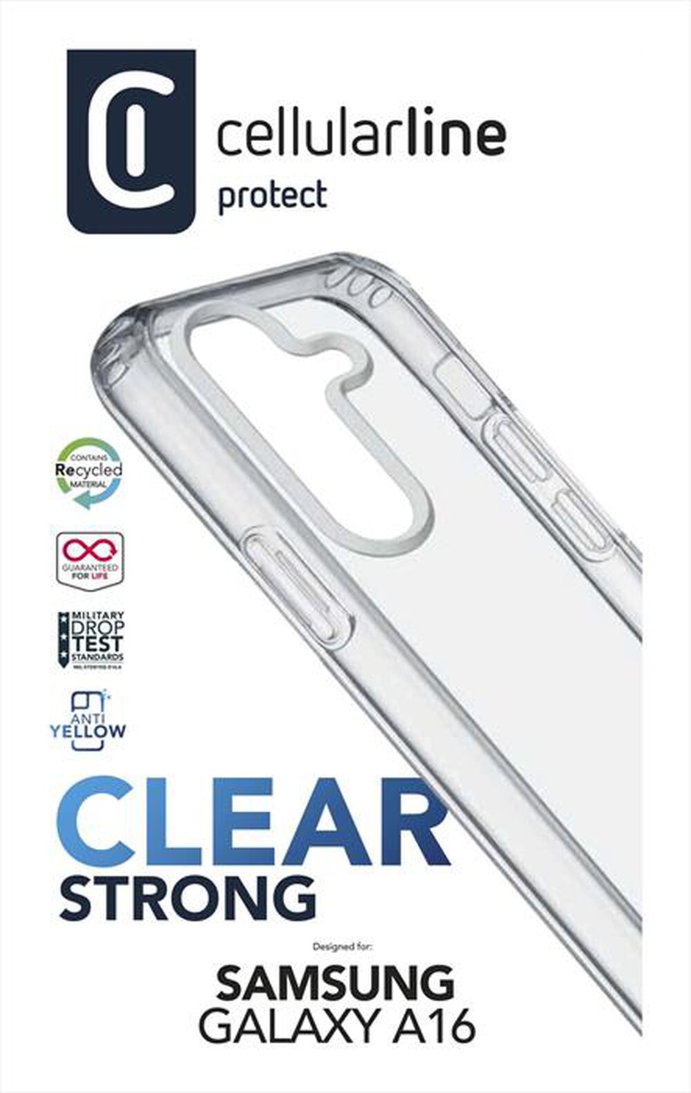 Immagine del prodotto CELLULARLINE - Cover Clear Strong Galaxy A16 CLEARDUOGALA16T-Trasparente
