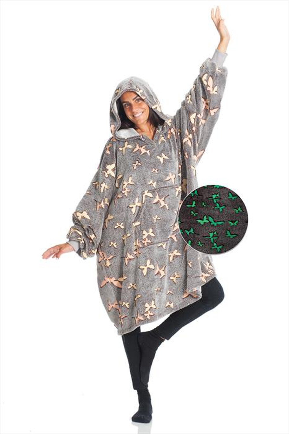 "KANGURU - Felpa-coperta GLOW BUTTERFLIES"
