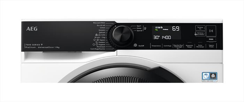 "AEG - Lavatrice LR7HEU94BY 9 Kg Classe A-Bianco/oblò nero"