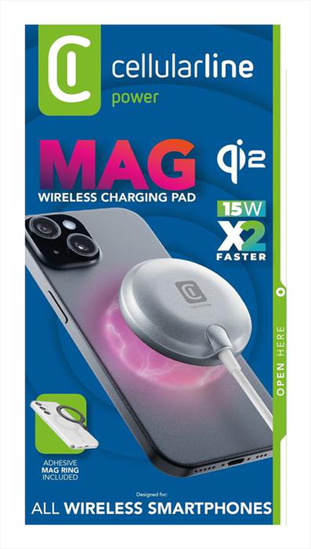 Immagine del prodotto CELLULARLINE - MAG QI2 WIRELESS CHARGING PAD-Bianco
