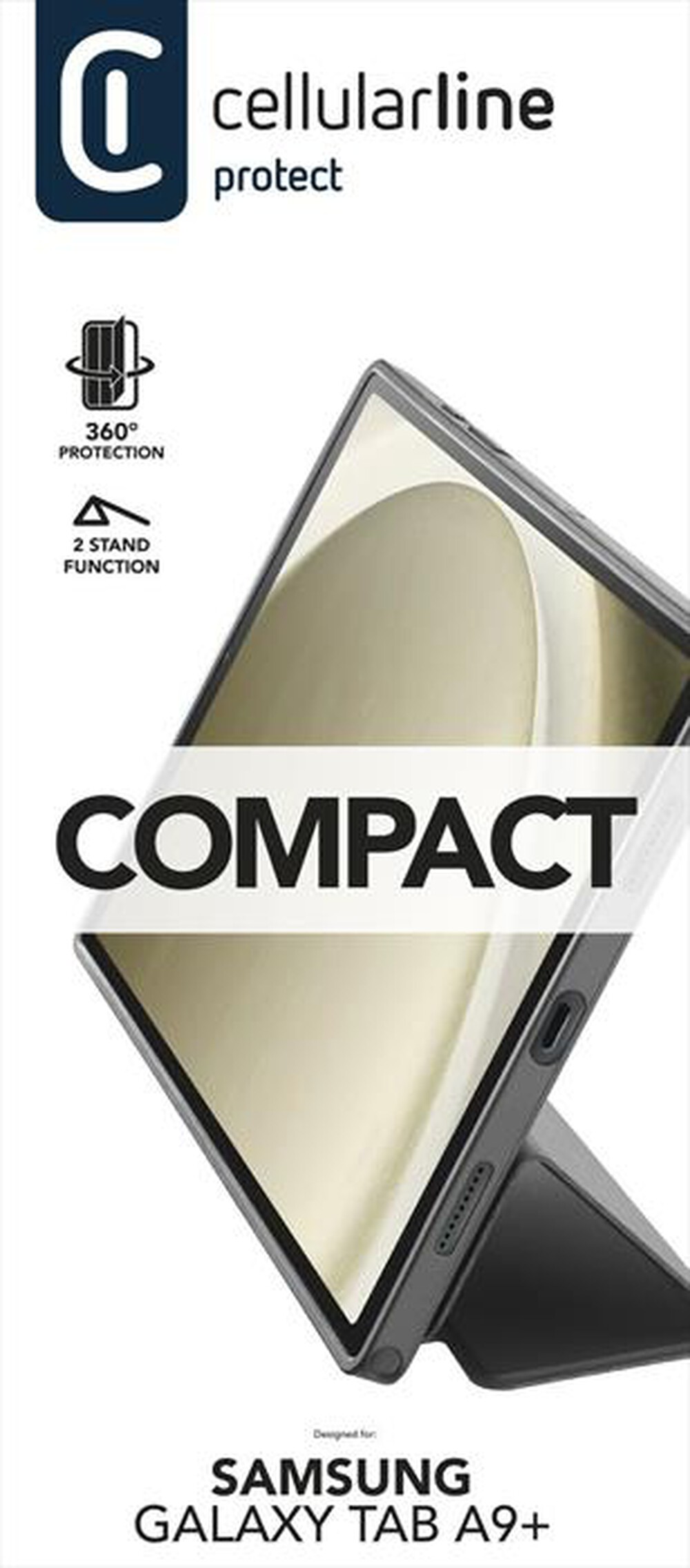 "CELLULARLINE - Custodia COMPACT per GALAXY TAB A9+ (2024)-Nero"